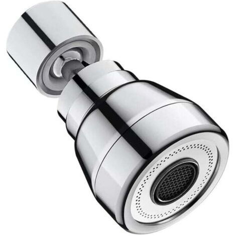 Rallonge de robinet rotative à 360°, 3 modes, aérateur de robinet, adaptateur de robinet (argent, court) (1/4)