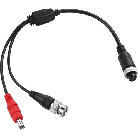 Adaptateur connecteur M12 4 broches aviation vers BNC vidéo pour système de surveillance CCTV, connectant caméra (Deux connecteurs mâles + connecteur femelle aviation à 4 broches, BNC) (1/5)