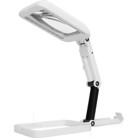 Loupe de Lecture, 2 in 1 Loupe Eclairante avec 18 LED Lumière 3 Modes de Couleur Loupe sur Pied Ajustable Lampe Loupe Esthetique pour Horloger, Passe-temps, Artisanat, Monnaies, Timbres (1/5)