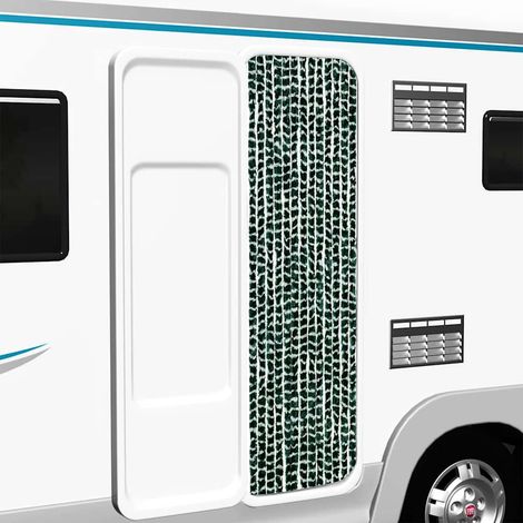 vidaXL Cortina mosquitera de chenilla verde y blanca 56x185 cm (1/5)