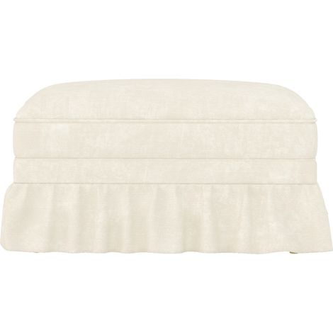Pouf in ciniglia bianco MODENUIT (1/5)