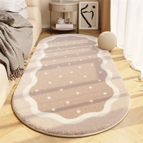 Liquidation Tapis ovales doux Ggdda pour chambre à coucher, tapis antidérapants de petite taille pour salon, chambre d'étudiant, décoration intérieure moderne (1/4)