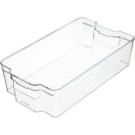 KitchenCraft Large Fridge-Safe Plastic Kitchen Storage Box, 37.5 x 21 x 10 cm (15" x 8.5" x 4") - Transparent