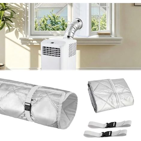 Gaine Isolante climatisation pour Tuyau de Climatiseur,Protection Portable pour Tuyau de Climatisation,pour Tuyaux D'échappement de 18CM de Diamètre,avec 2 Bandes à Boucle (1) (1/5)