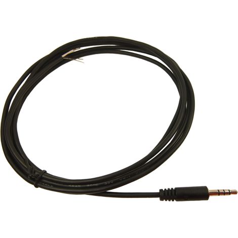Cordon audio Fiche jack mâle mono 3,5 mm vers Fiche jack mâle 4 pôles 3,5 mm, Long. 2m ( Prix pour 1 )