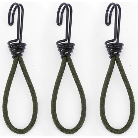 Sollbry 10 Stück Bungee-Spanner mit Haken, 15 cm Planen-Gummispanner, Bungee-Seile mit Haken, Expander-Haken, Befestigungsspanner für Plane, Zelt, Poster, Netz, Camping (grün) (1/5)