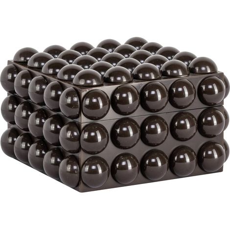 Boîte de rangement marron foncé relief bombé - marron foncé (1/5)