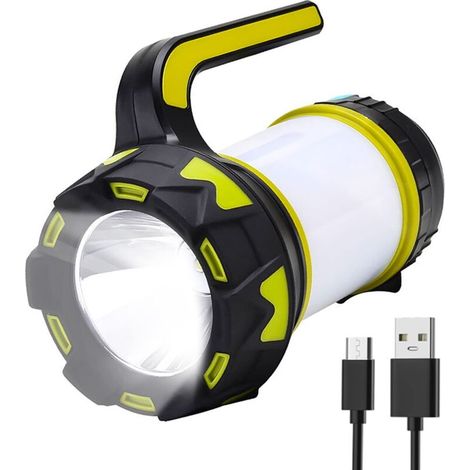 Lampe de camping LED 6 en 1 étanche et rechargeable avec 6 modes, Idéale pour la pêche, la randonnée, le camping (1/4)
