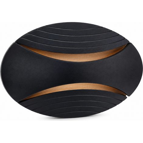 Applique LED 6W in alluminio nero, doppio fascio Up Down, 480 lm, CCT switch Luce calda fredda e naturale (1/5)