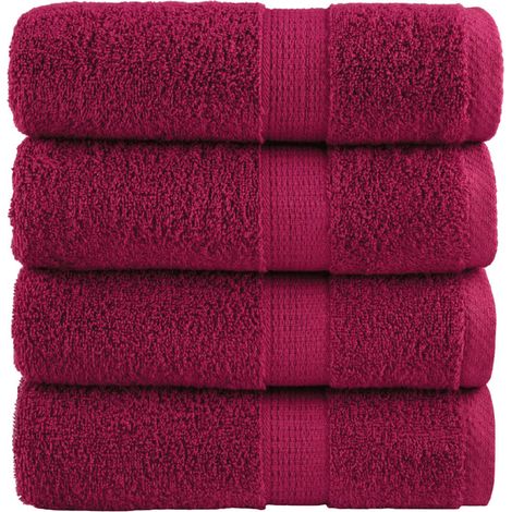 Premium Gästetücher SOLUND 4 Stk. Bordeaux 30x50 cm 600 g/m² (1/5)