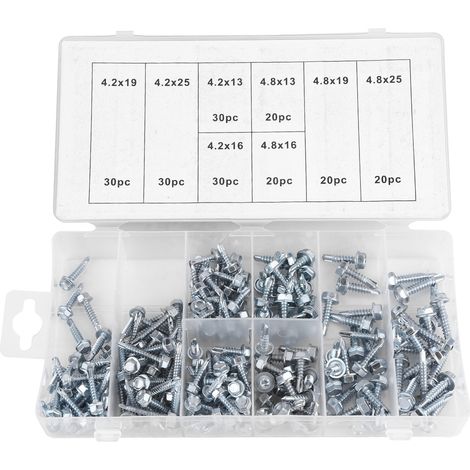 Set mit 200 hochbelastbaren selbstschneidenden Metallschrauben (1/5)