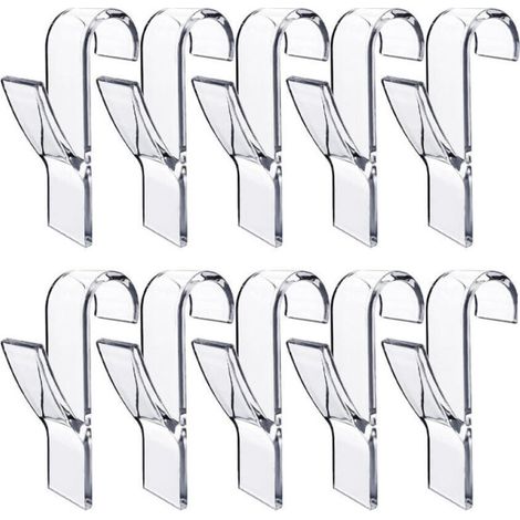 Crochets porte-serviettes de salle de bain (sèche-serviettes), adaptés à tous les radiateurs standards, transparents, lot de 10 (1/5)