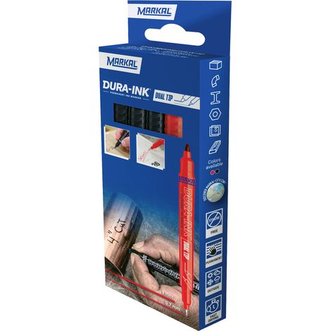 Markal DURA-INK DUAL TIP 22271 Permanentmarker Rot, Schwarz wasserfest: Ja