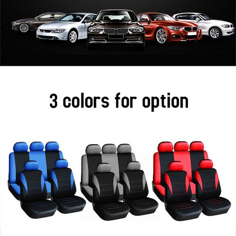 Housse de siège auto 9 pièces, coussin de protection universel quatre saisons, appuie-tête enveloppant, décoration intérieure pour la plupart des camions, SUV et fourgonnettes. (1/5)