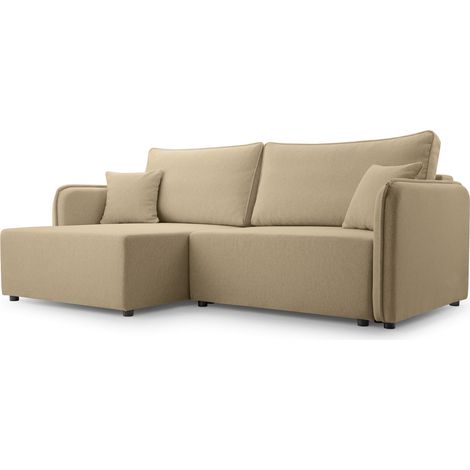 Selsey Kassian - Ecksofa mit Schlaffunktion und Bettkasten, beige, links (1/5)