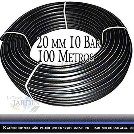 Tuyau d'arrosage alimentaire 20mm 100m – Pression 10 bars – Polyéthylène haute densité résistant aux UV – Pour irrigation et chantiers (1/5)