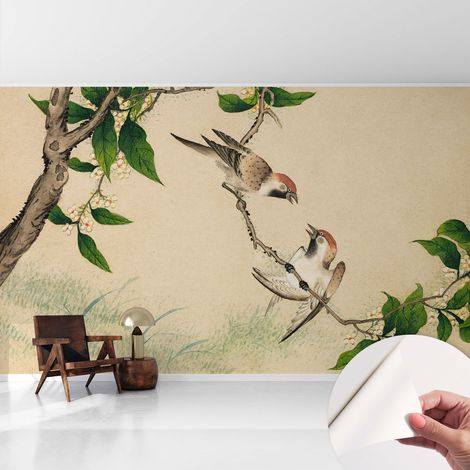 Selbstklebende Tapete - Wanddekoration Wohnzimmer - Tapete Schlafzimmer Klassisches Duett 416x254 cm (1/5)