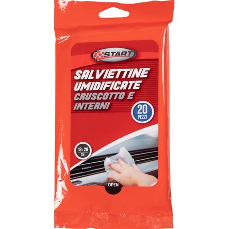 Salviette Umidificante per cruscotto ed interni con chiusura salva freschezza 20 pezzi 18cm x 20 cm (1/2)