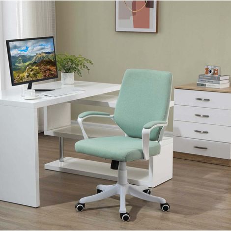 Bürostuhl 62x69x92-100 cm grün Polyester höhenverstellbar mit Wippfunktion (1/5)
