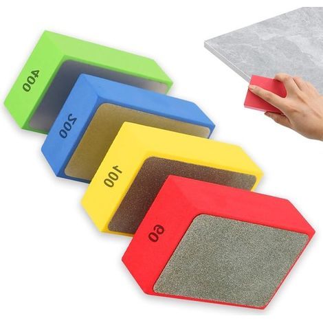 Diamantpolierblock – 4 Körnungen (60/100/200/400) – Schleifblock – Schleifpapier (1/5)