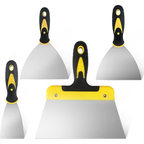 Couteau à Enduire, Spatule Enduit - Spatules en Acier Inoxydable - 4 Pcs Spatule Bricolage, Spatule Mastic, Spatule a Enduire,2 4 6 8 pouces (1/5)