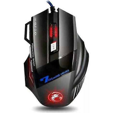 Souris gaming filaire - 2400 DPI, 7 boutons, éclairage LED multicolore, câble de 1,8 m - IMICE X7 (1/2)
