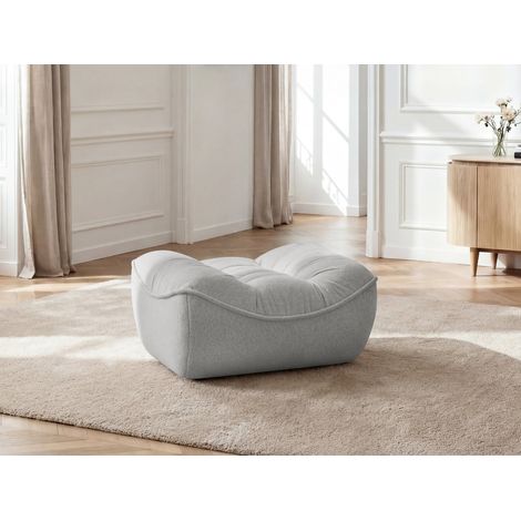 BOBOCHIC - Pouf SERENA tissu chiné Gris clair (1/5)