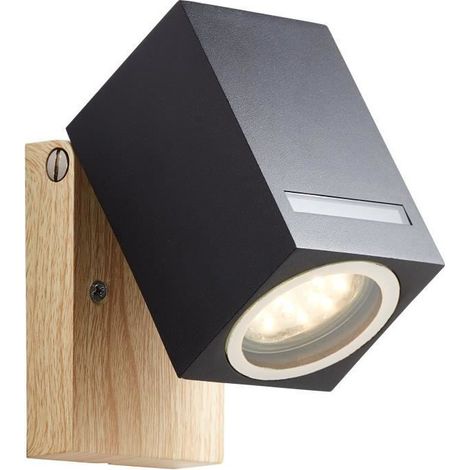Applique esterna GALENI - BRILLIANT - nero/naturale - metallo/vetro - GU10 1x20W (1/4)