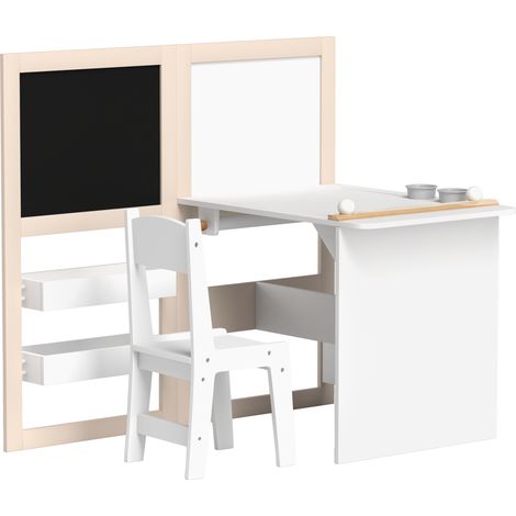Table enfant méridienne cheval pliable étagères rangement rouleau papier blanc 3-8 ans