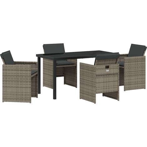 Maison Exclusive - Conjunto de Comedor de Jardín 5 pcs Gris ratán (1/5)