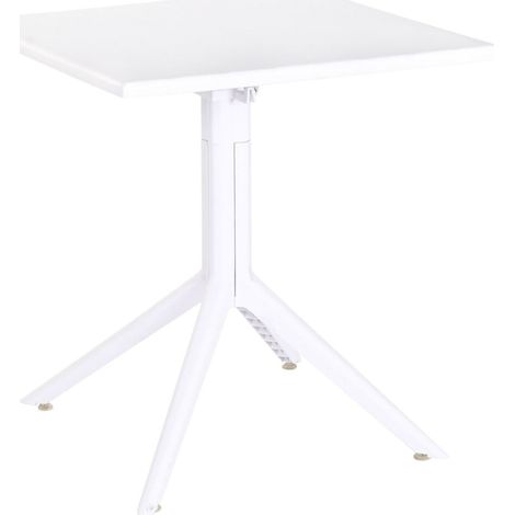 Table repas blanche design métal et polypropylène recyclé - blanc mat contemporain (1/5)