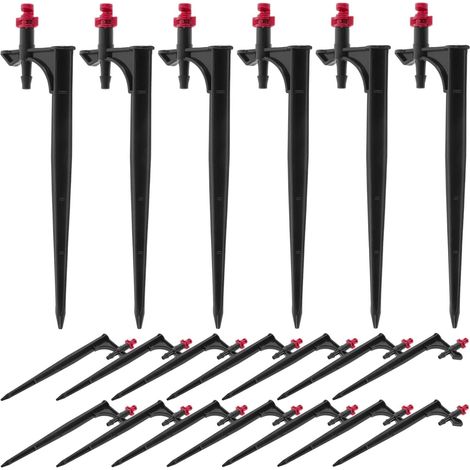 Packung mit 40 Gartenbewässerungs-Emittern, Tropfbewässerungsset, ABS-Kunststoff-Tropfer mit (360 Grad mit Einsteckstange) (1/5)