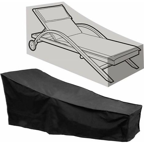 Housse de Chaise Longue, Housse de Protection imperméable transat de Jardin ——Noir 200704068cm (1/5)