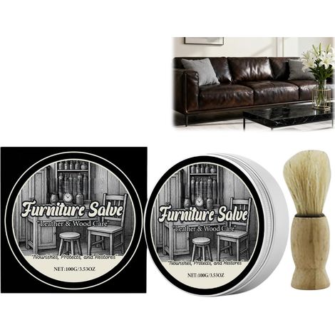 100g Baume Recolorant Cuir RéNovateur,Baume Cuir avec Un Pinceau,Soin du Cuir Général pour Canapés,Fauteuils,Sièges de Voiture,Cuir Fatigué et Rayé,Ravive la Couleur,Entretien Quotidien (1/5)