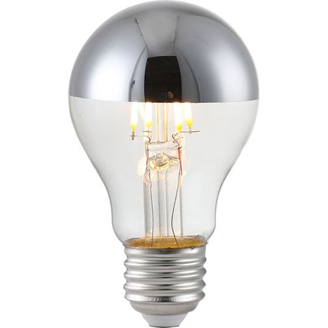 Ampoule réfléchissante à revêtement semi-argenté à LED sans ombre, source de lumière décorative boule de dragon semi-argentée à port à vis A19 (1/5)