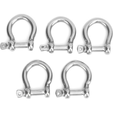 5 pièces anneau en D inox mousqueton résistant à la corrosion pour camping randonnée sports extérieurs M10 charge 320 kg (1/5)