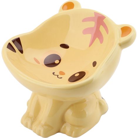 Keramik-Futternapf mit niedlichem Tiger-Motiv, erhöht und geneigt, für Katzen zu Hause (1/5)