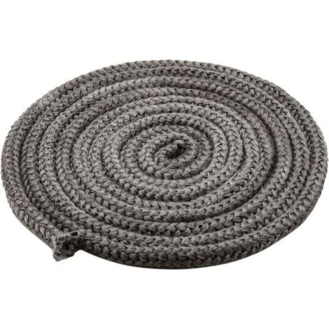 Joint de Cheminée Porte de Poêle Cordon 10 mm x 4 m, Corde Ignifuge en Fibre de Verre pour poêle, cheminée, Four, chaudière, résistant jusqu'à 450-550 ℃,noir