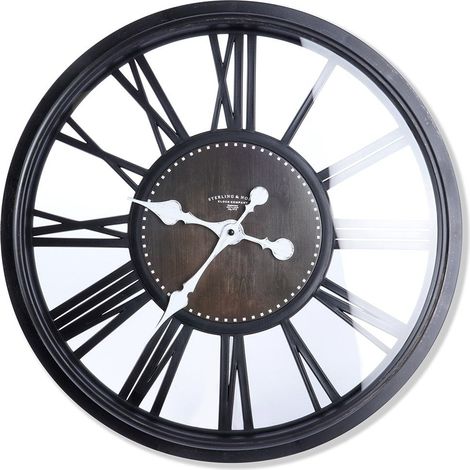 OROLOGIO DA PARETE NERO 50X5CM DECORAZIONI CASA (1/5)