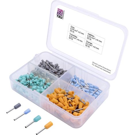 TRU COMPONENTS T1903C023 Aderendhülsen-Sortiment 0.14 mm², 0.25 mm², 0.34 mm², 0.50 mm² Teilisoliert