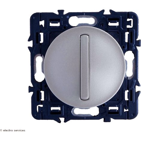 Legrand – Interrupteur va-et-vient doigt étroit Céliane Soft 10A – Titane – Encastré pour installation électrique – Plaque finition personnalisable