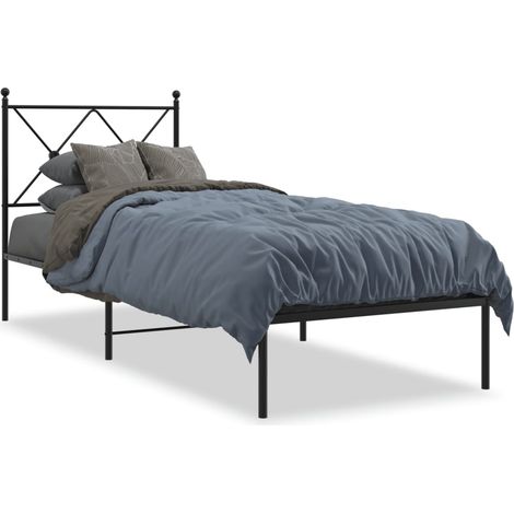 Maison Exclusive - Giroletto con Testiera in Metallo Nero 80x200 cm (1/5)