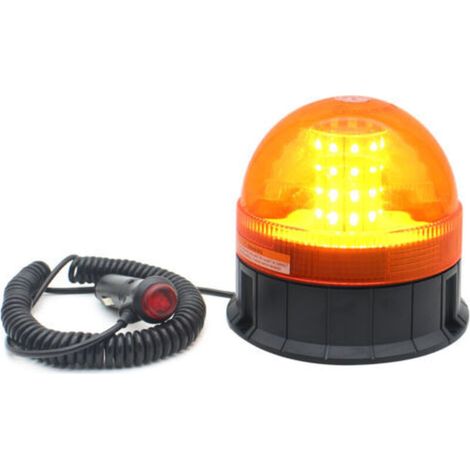 Gyrophare Led Magnetique Orange 3 Modes 12V 24V Girophare LED Vehicule pour Camion Voiture Chariot élévateur Golf UTV Tracteur (1/4)