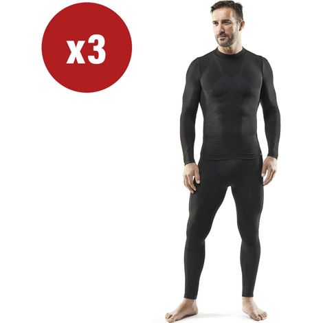 3 pezzi maglia tecnica "wrk302" nera con collo a lupetto, tg xxl - wrk (1/4)