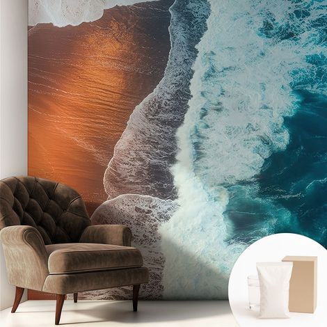 Papier peint intissé avec imprimé pour intérieur moderne application facile a motif - Colle incluse gratuite Symbiose marine 250x250 cm (1/5)