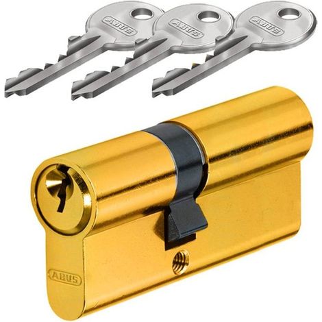 Cylindre de Securite ABUS E50 Profil Europeen Anti-Crochetage Anti-Percage 3 Cles Toutes Dimensions Taille - 30x50mm Or