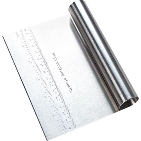 2 Ramasse Légumes Cuisine, Raclette en Acier Inox, Grattoir à Pâtes en Acier Inoxydable, Grattoirs Coupe Pate Spatule Cuisine, Coupe-Pâtes Pizza Gâteau Patisserie, 15CM
