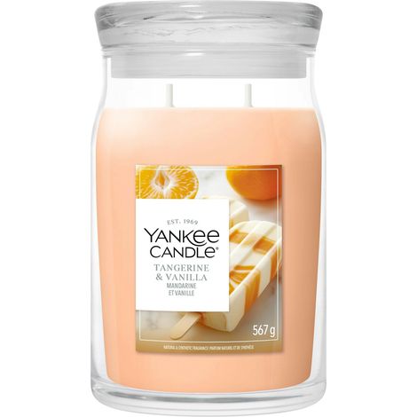 Candela profumata Tangerine & Vanilla Giara Grande Signature 567g Arancione Yankee Candle
