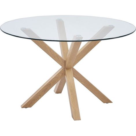 Runder Esstisch ALEX, Ø120cm - Glas und Metall - Moderner Stil (1/4)