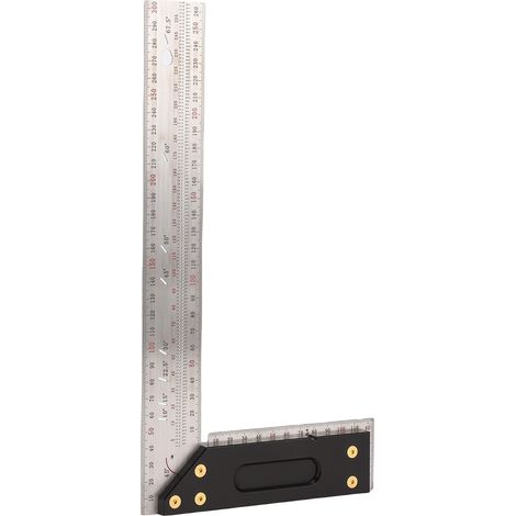 Équerre de précision 300 mm en acier inoxydable, rapporteur d'angles multifonction pour menuiserie et construction (1/5)